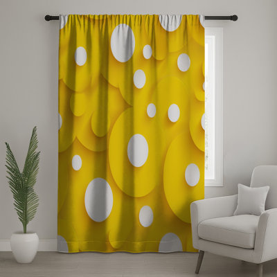 Circles Window Curtains, Abstract Sheer & Blockout Curtains - 1 Panel