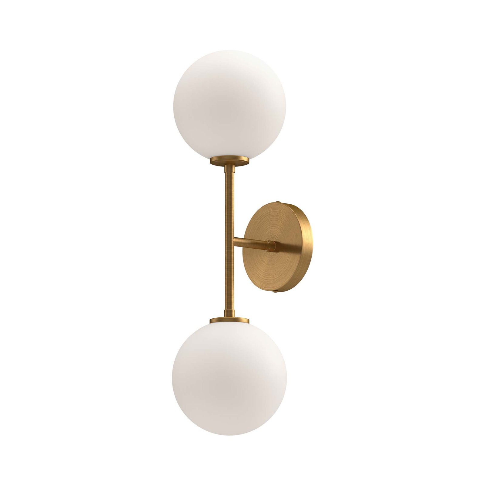Luanda 2-Light Vanity Light with Glass Globe Shades , Aged Gold
