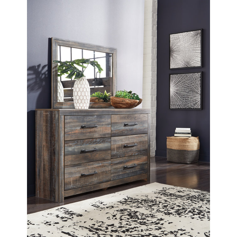 Drystan 58.75'' W 6 - Drawer Dresser with Mirror