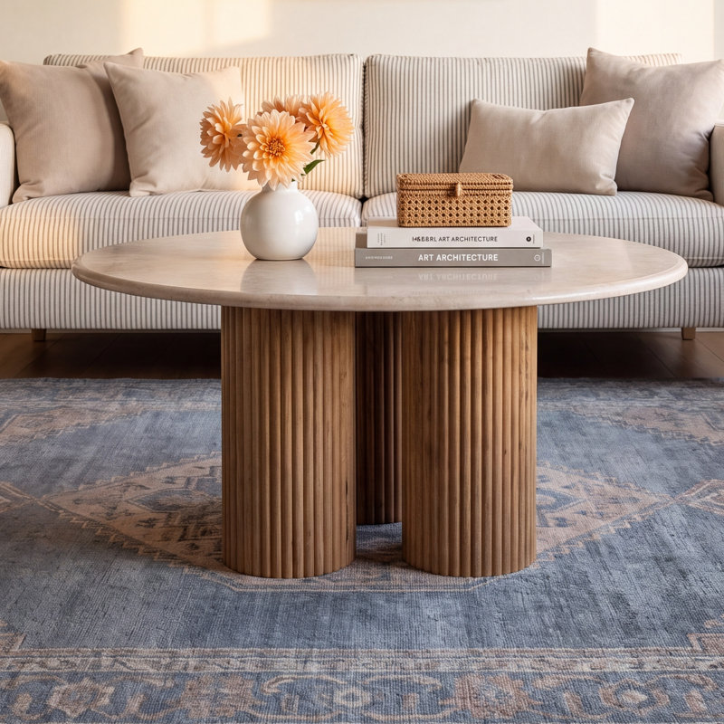 Dewy Round Marble Coffee Table