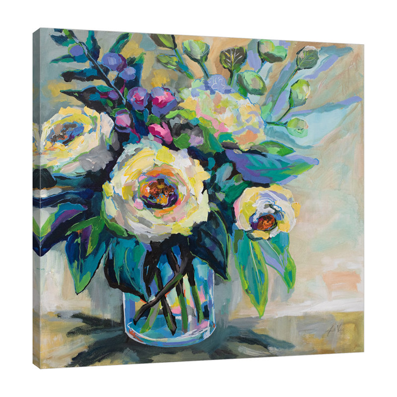 Delighted par Jeanette Vertentes - peinture sur toile tendue, H 18 po x l 18 po x P 1,5 po