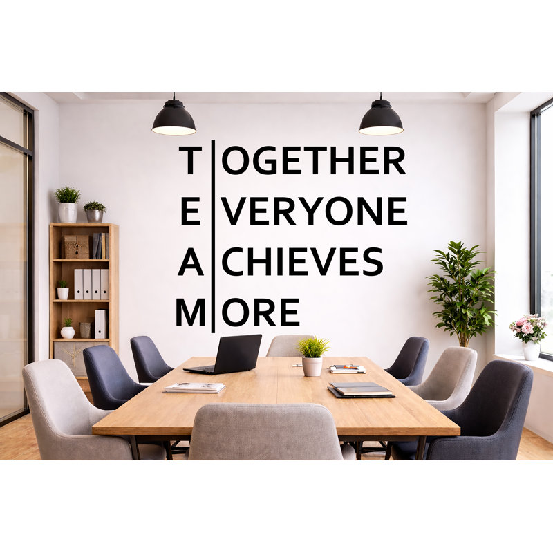 Adhésif décoratif équipe - art mural de bureau de motivation, citation de travail d'équipe pour décor de milieu de travail 583DLU
