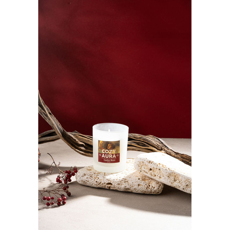 Bougie parfumée Cozy, 100% cire de soja, 2,8 x 3,5 pouces | Rose et parfum intense | 7,1 oz | Arôme écologique et durable | Parfait pour la détente, la décoration intérieure et les cadeaux | Sécurité des enfants avec avertissement de chaleur