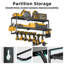 3-Tier Heavy Duty Wall Mounted Tool Organizer Rack Metal Garage Shelf For Cordless Drills, Screwdrivers, Hammers & Tool Chargers
