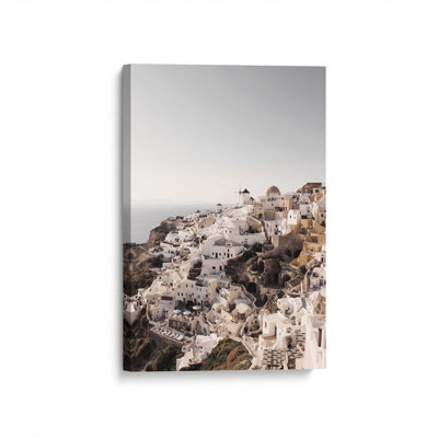 «Serene Cliff» de Santorini, impression sur toile roulée