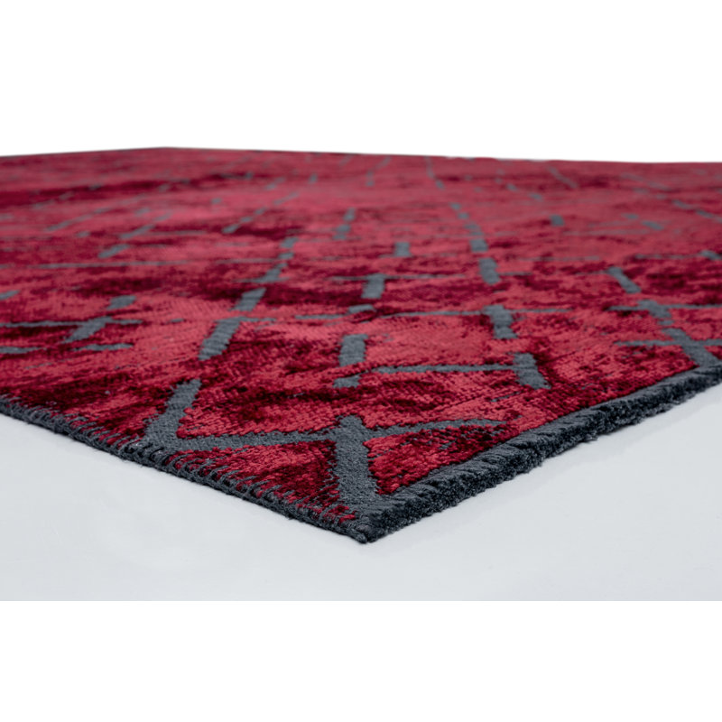 Tapis rouge / gris Rapture, Rectangle 7 pi 10 po x 9 pi 10 po