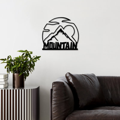 Élégant accessoire mural décoratif en métal, noir, 22,8 po x 20,5 po | Fabrication 100% métal, épaisseur: 0,06 po | Léger à 1,9 lb, parfait pour la décoration intérieure et les intérieurs modernes, design accrocheur