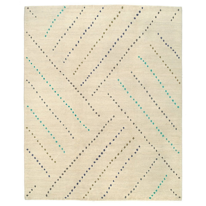 Spotlight Hand Woven Wool Geometric Area Rug, Rectangle 3' x 5'