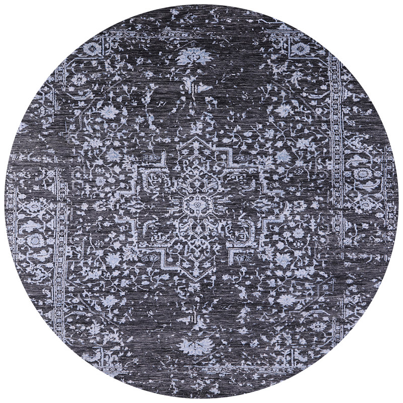 Tapis oriental noir Hainesburg, Rond 5 pi