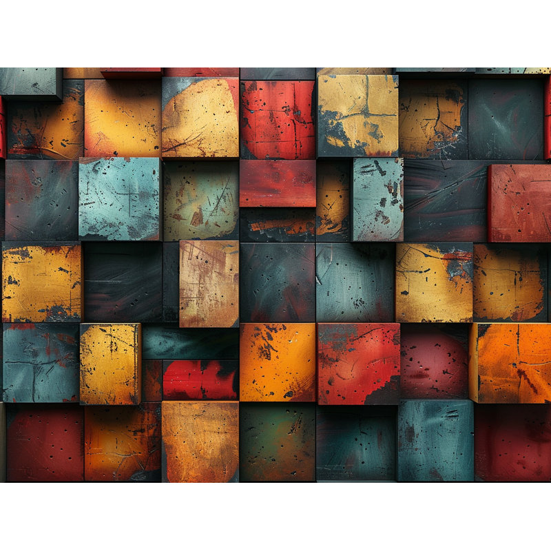 Coussin abstrait, sergé de coton Art, H 16 po x l 16 po