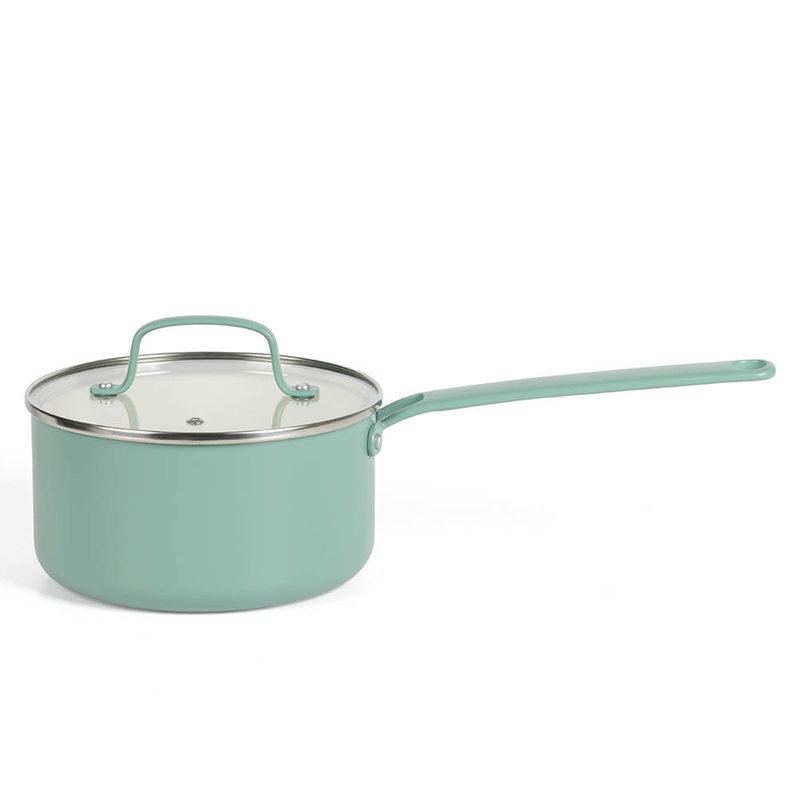 Martha Stewart Emmeline 12-Piece Nonstick PFA-Free Ceramic Enamel Aluminum Cookware Set, Teal