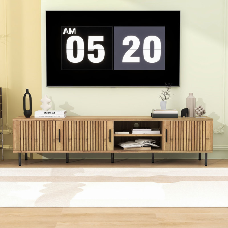TV Stand with Hidden Storage and Cable Management