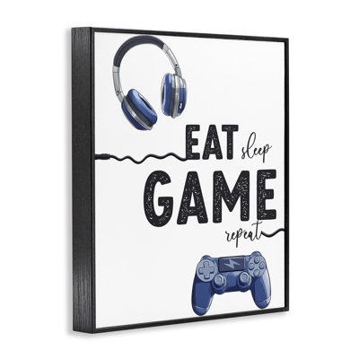 Eat Sleep Game Lifestyle Framed Giclee, design by Christine Simpson Art