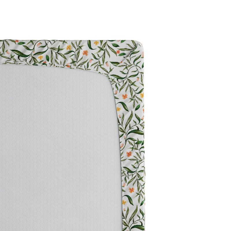 Microfiber Floral Fitted Sheet, Twin XL Fitted Sheet, Floral 2
