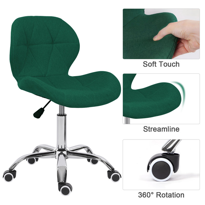 Erltrud Office Chair, Green, Fabric