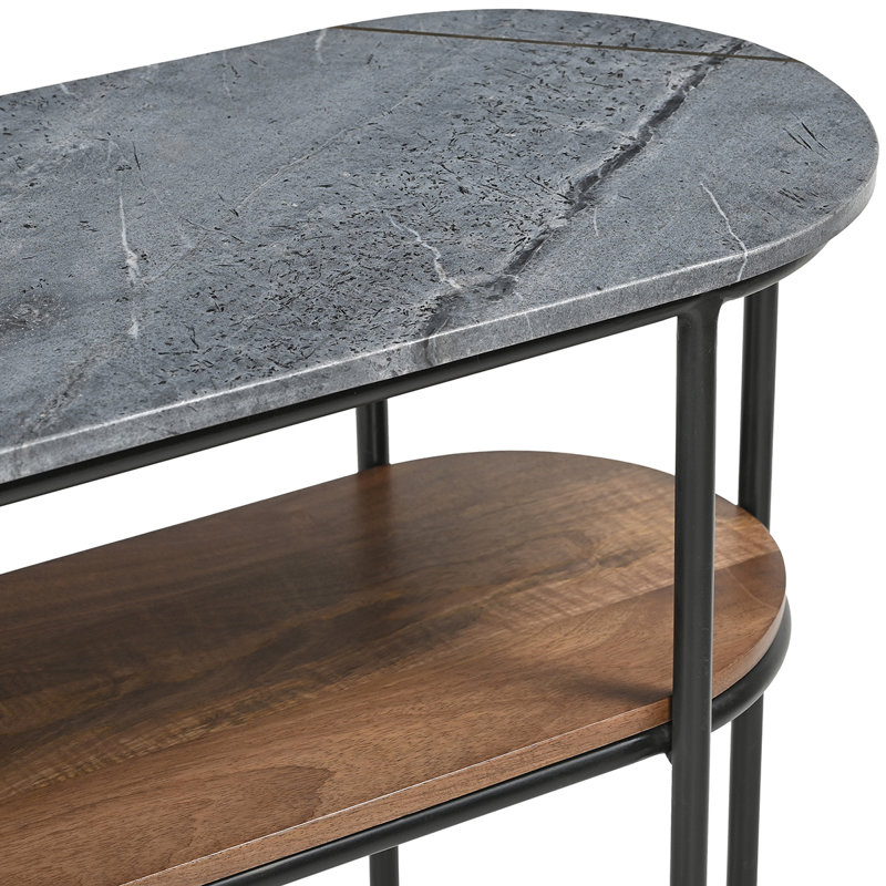 Anjanet 112cm Console Table, Grey/Medium Wood, Black