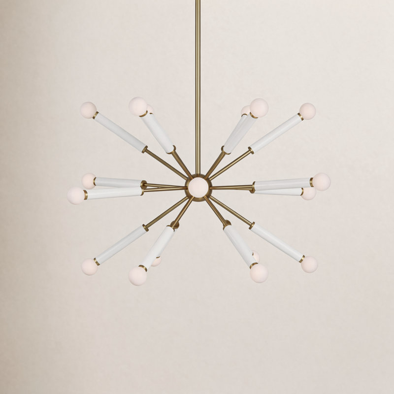 Monroe 18 - Light Chandelier, Burnished Brass