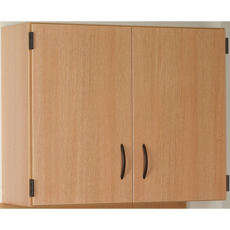 Armoire pour salle de classe à 2 compartiments avec roulettes Science, Chêne naturel