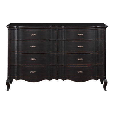 Aeryona 8-Drawer Dresser in Black Antique