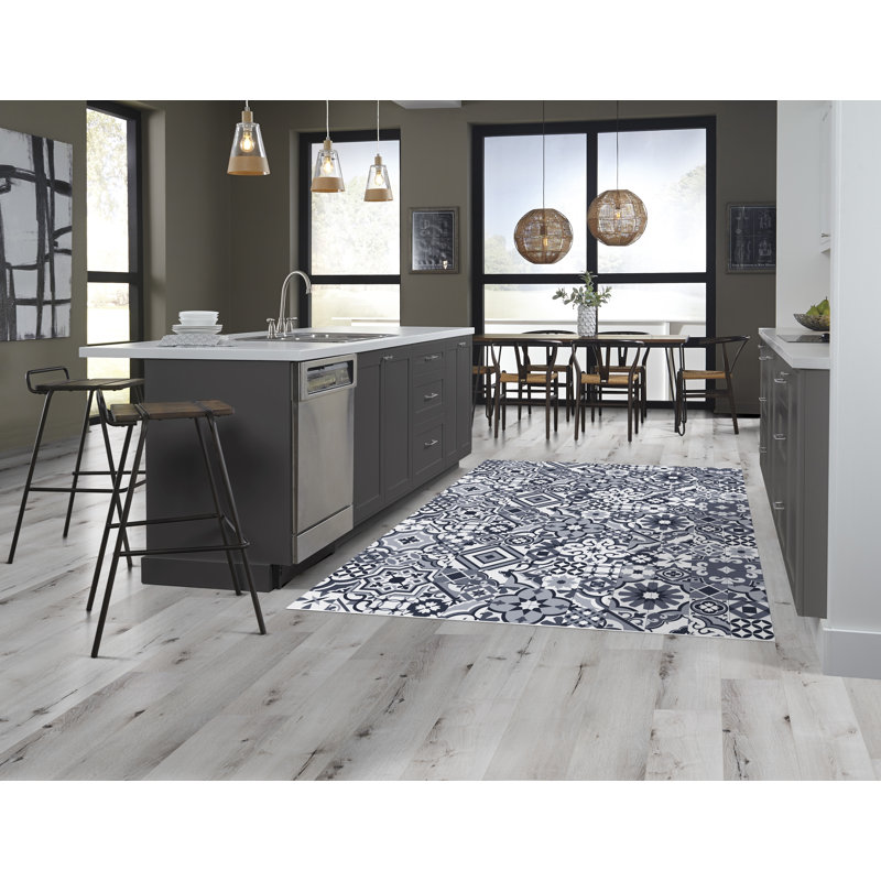 Bungalow Rose Vinyl Rug Izabel Navy