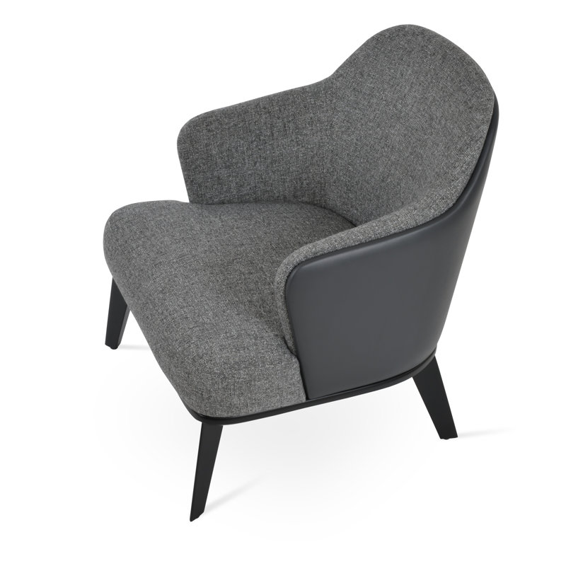 Fauteuil Saphire, Mélange de coton gris tweed