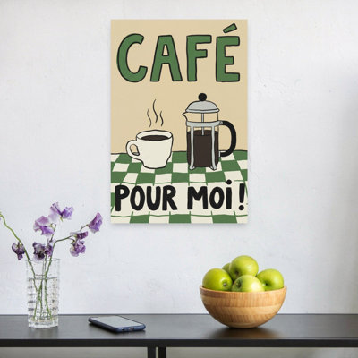 Cafe Pour Moi Coffee Wall Art Print 1 Piece Wrapped Canvas Wall Art