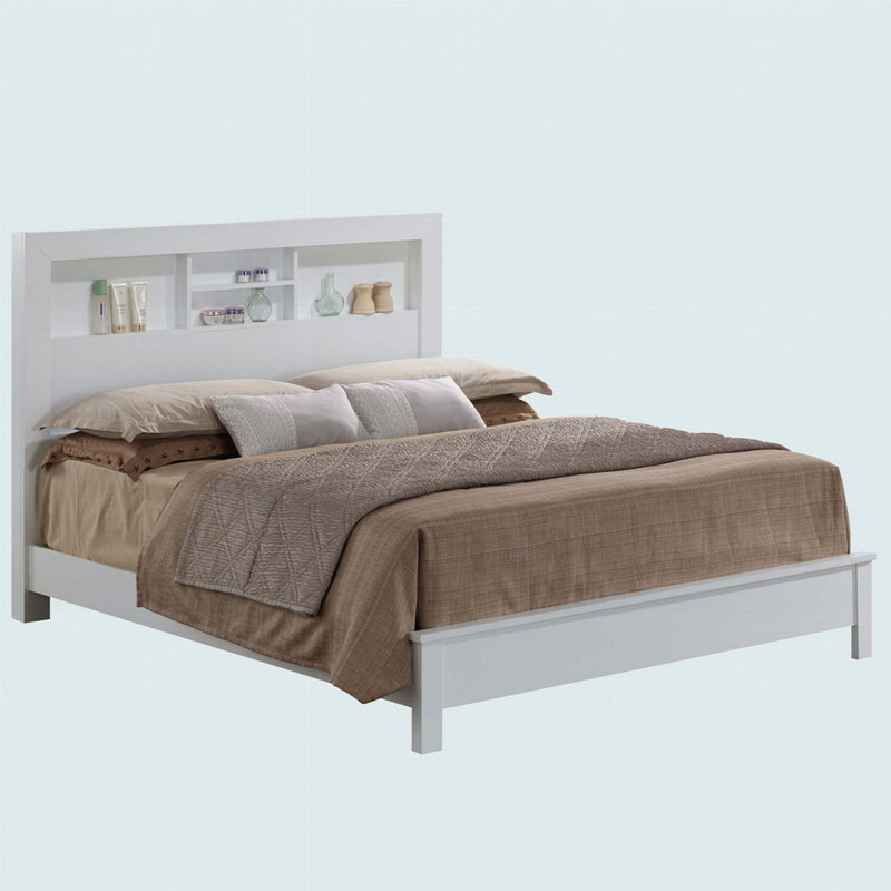 Stylish Transitional Queen Bed In White