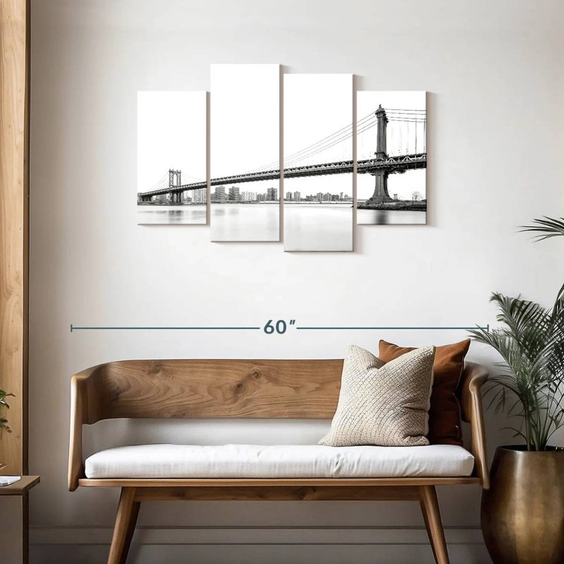Lilie, pont monochrome de Manhattan, H 27 po x l 43 po