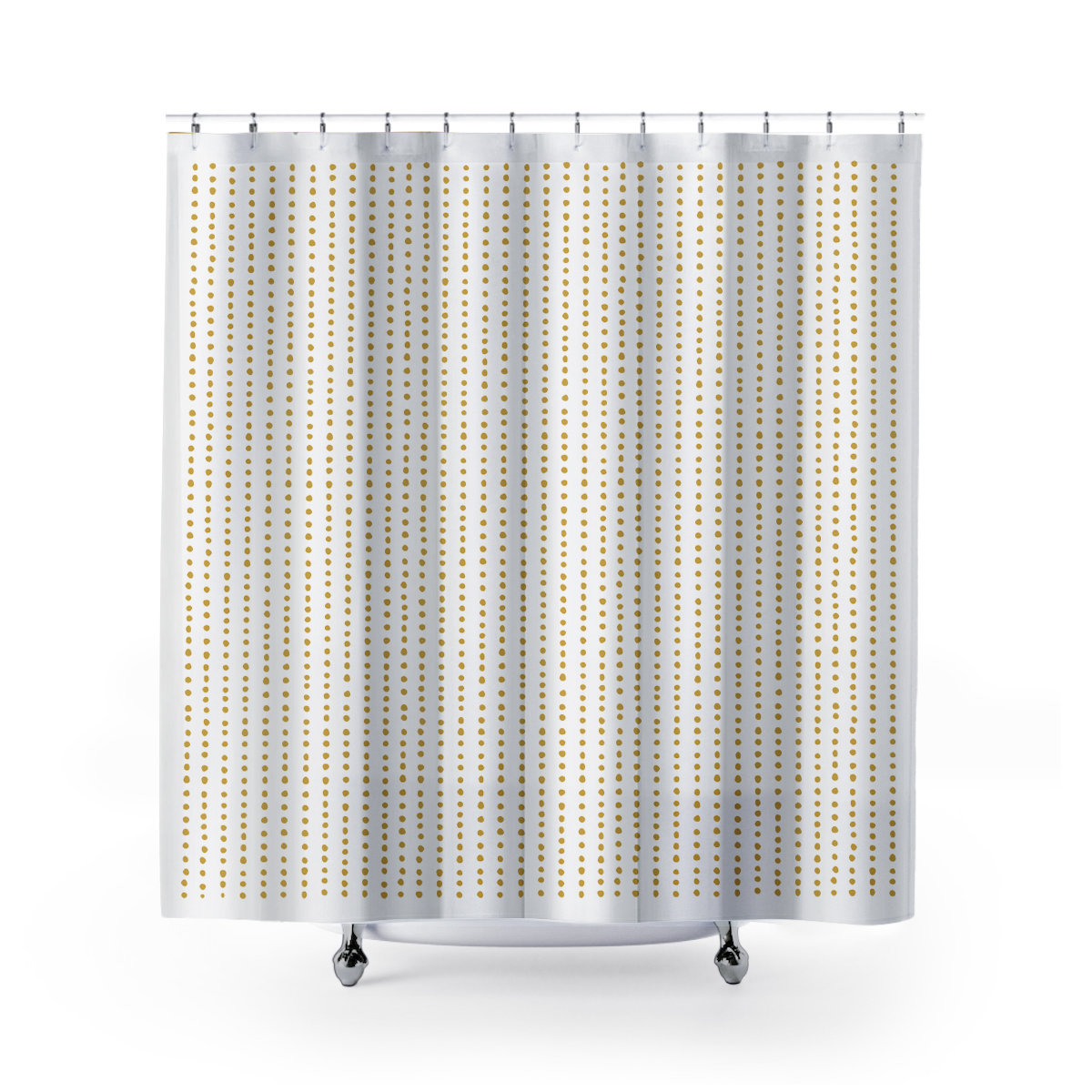 Thora Dots Mid-Century Shower Curtain, Mustard