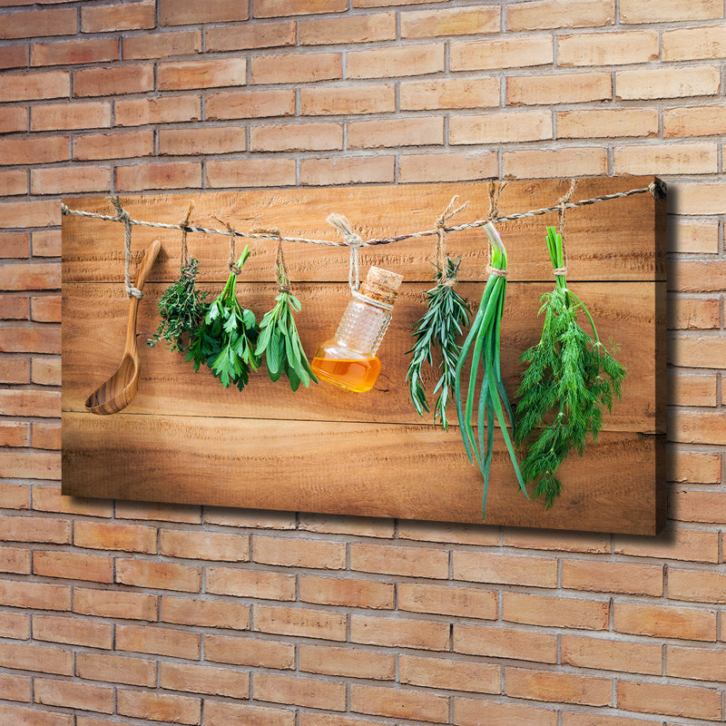 Herbs On A String - Wrapped Canvas Print