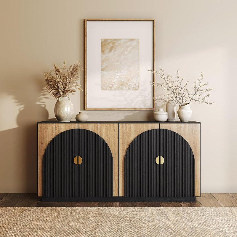 Buffet cannelé avec portes en arc - Chameau