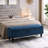 59" Bed Bench With Storage - Blue. For Bedroom, Living Room, Hallway. Contemporary Design, Foam And Fill, Structure. Easy To Assemble Ideal For Design Soft Fabric, Legs. Assembly Required-349929437