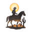 Art mural rustique en métal Cowboy and Horse
