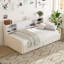 Lit plateforme simple tapissier avec rangement - aucun sommier nécessaire, robuste et amp; Durable-2071611705