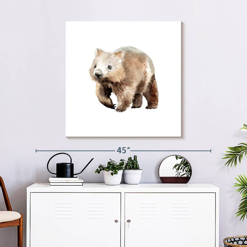 Crowle aquarelle Wombat, H 30 po x l 30 po