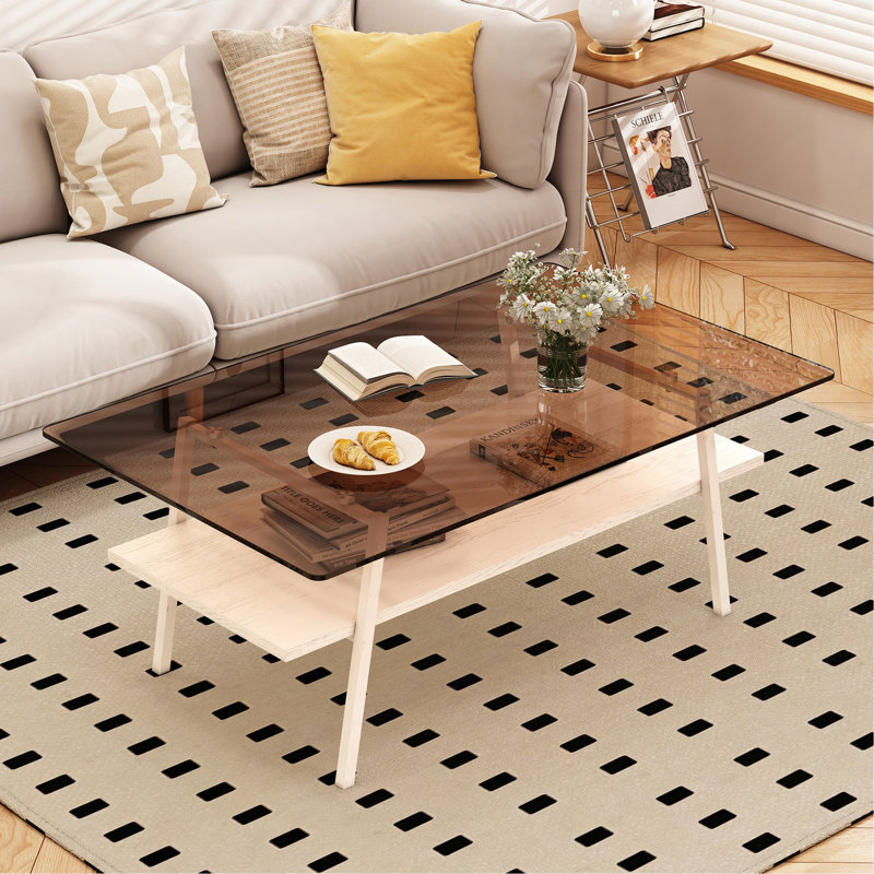  Table basse Shalia, Gris, Blanc