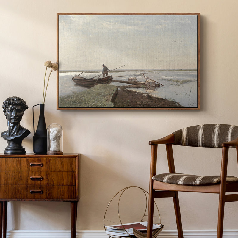 " Vintage Landscape -DLI ", Walnut Framed Canvas, 41" H x 27" W x 2'' D