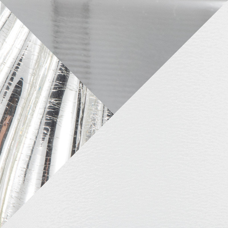 Lampe de table contemporaine, Verre, lin, métal, Chrome, argent, blanc, H 27 po x l 14 po x P 14 po
