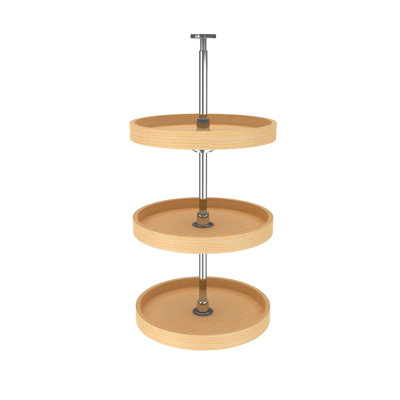 Banded Wood Full-Circle 3-Shelf Lazy Susans for 38" H Corner Wall Cabinets