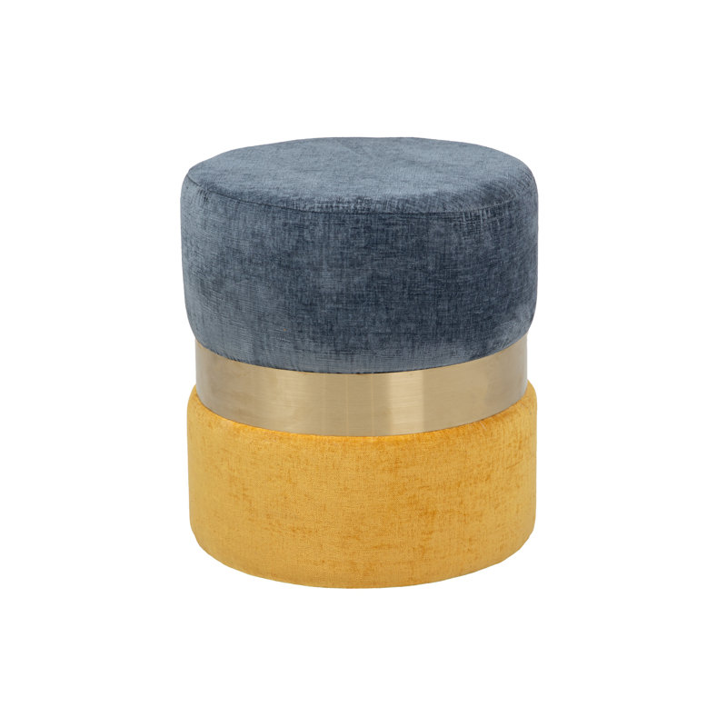 Manufactured Wood Accent Stool, Blue, Yellow