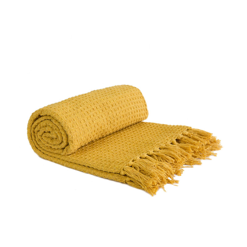 Vitela Throw Blanket, 127 x 152cm, Ochre