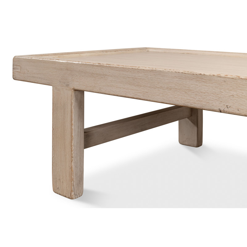Solid Wood Coffee Table, French Gray