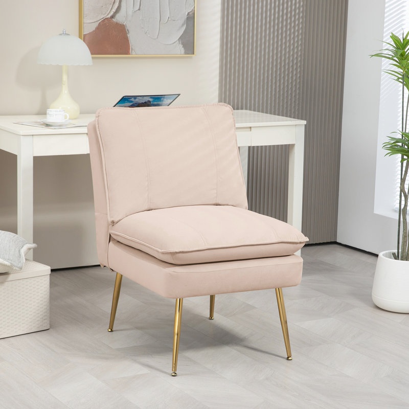 Chaise d'appoint capitonnée de 23,3 po de large Rheece, Tissu beige