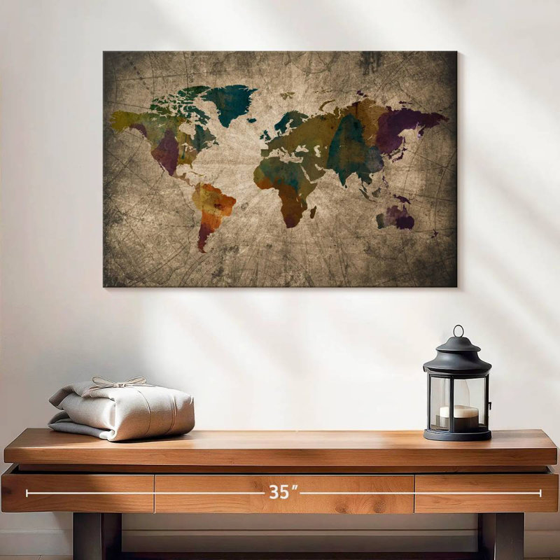 Carte du monde Aliaz XLIV, H 16 po x l 24 po