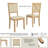 Dining Chairs Set of 2, Upholstered Seat, X Back Design, Farmhouse Wood, Blonde Oak and Beige Fabric