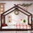 Full House Floor Bed With Support Slats, Solid Wood House Bed Frame For Kids, No Box Spring Needed And Opening Constructure, Espresso-947451814-947451813