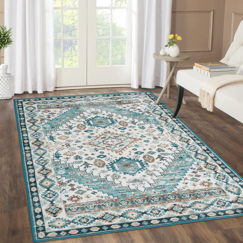 Machine Printed Area Rug, Rectangle 120 x 170 cm, Green