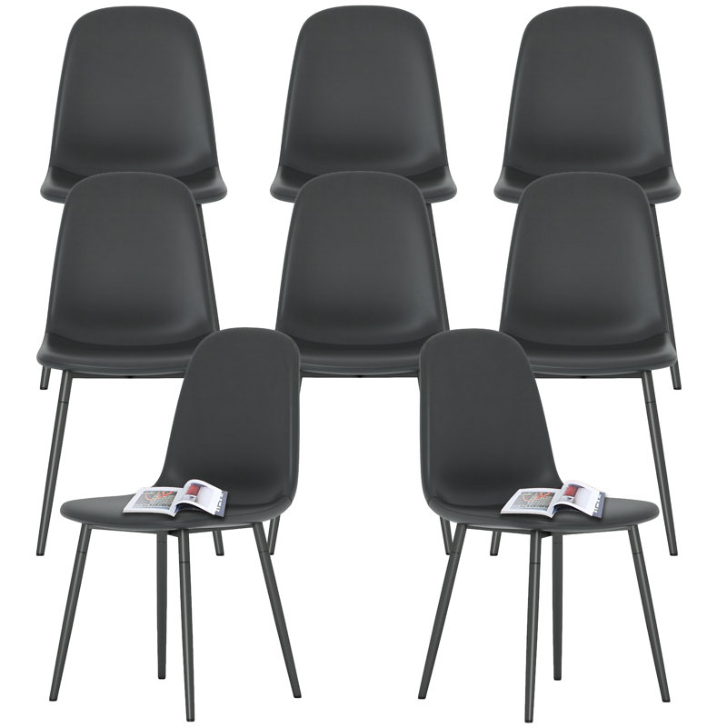 Ensemble de 8 chaises de salle à manger de style Mid-Century, Noir