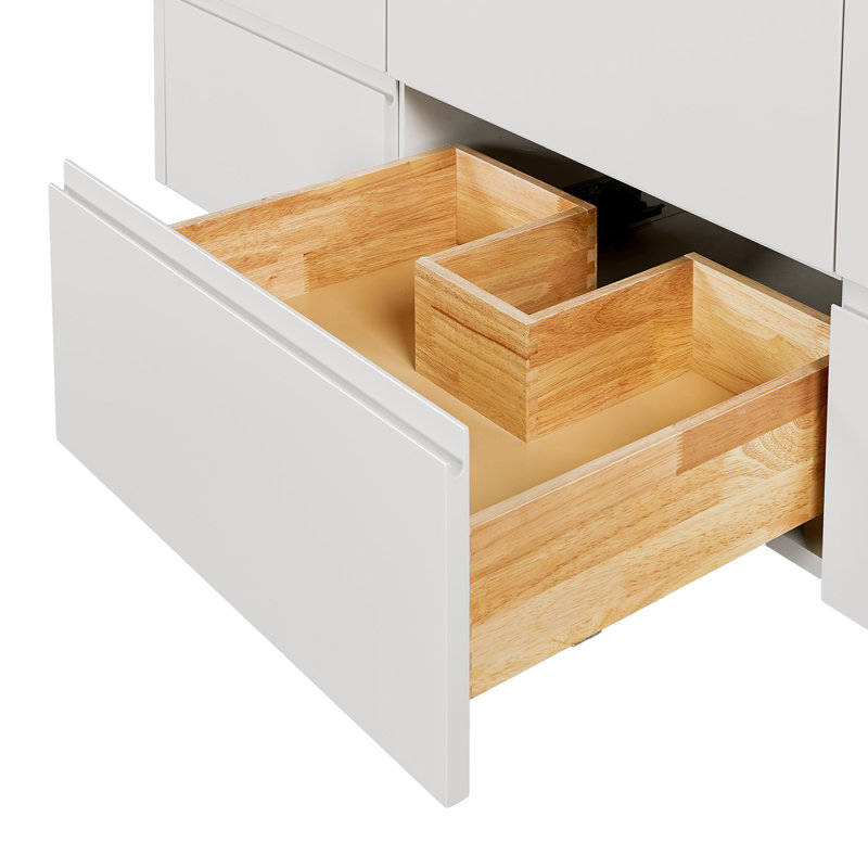   Base de meuble-lavabo mural simple 60 po West en blanc chaud West, Blanc chaud