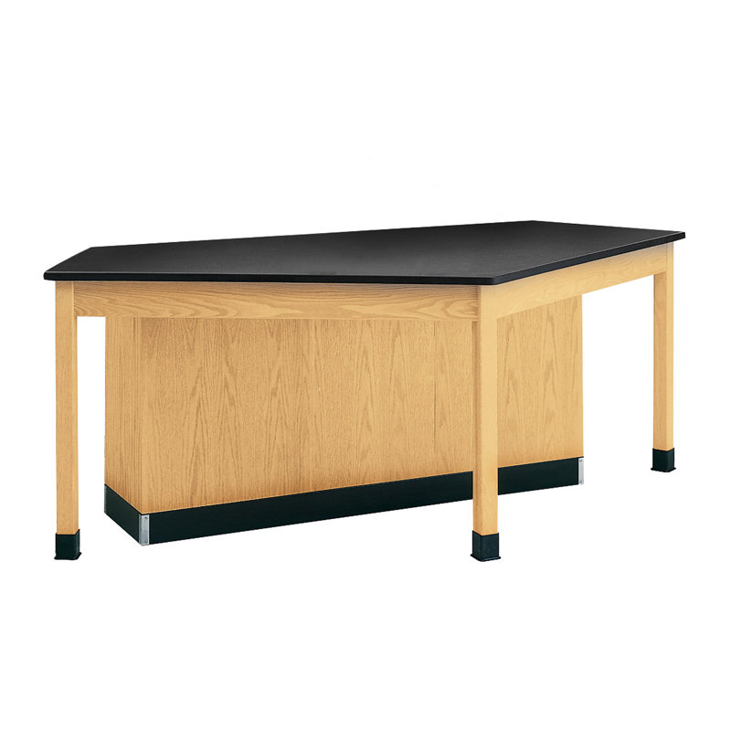 Diversified Spaces Forward Vision™ School Classroom Science Workstation, 4 Student Front Facing, Locking Cabinets Epoxy 96" x 50"
